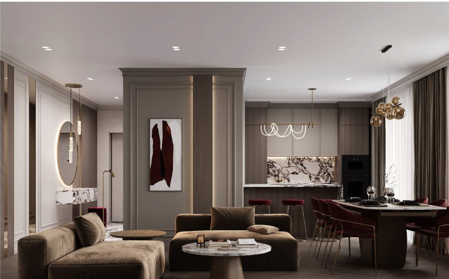 Преображенский - район с самодостаточной инфраструктурой, удобен для жизни семьи, все нужное в шаговой доступности, двор без машин. 

Универсальная квартира:
Три отдельные спальни, 
Кухня-гостиная с панорамными окнами и балконом,
Два сан.узла,
Лондри,
Гардеробная,
Средний этаж,
Малоэтажный дом с кру